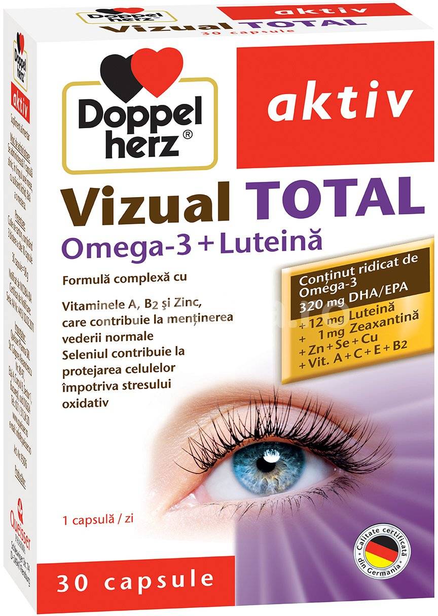 Vizual total omega 3 + luteina doppel aktiv 30cps, doppelherz