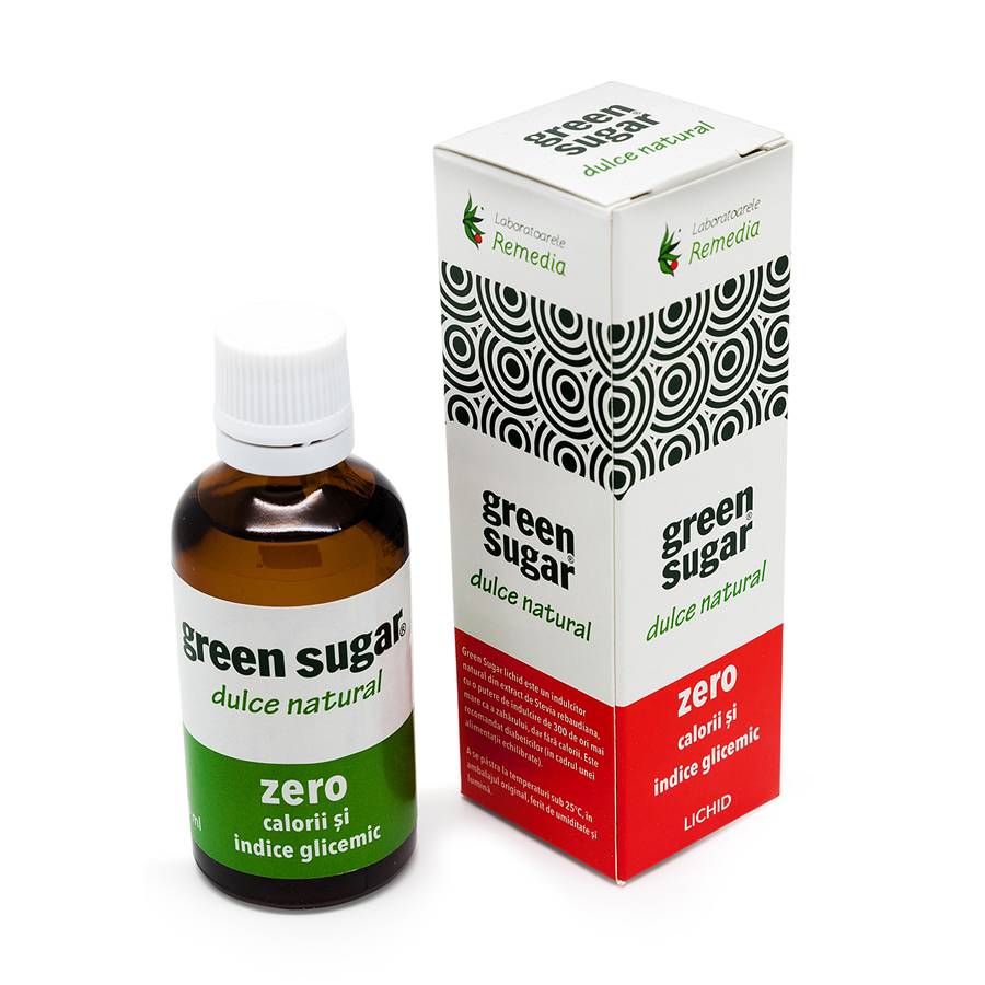 Green sugar indulcitor natural stevia lichid 50ml, remedia