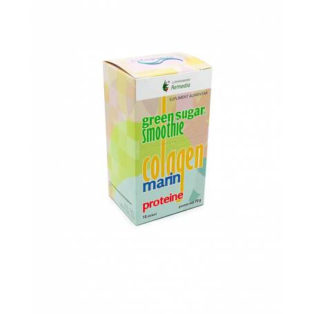 GREEN SUGAR COLAGEN + PROTEINE SMOOTHIE 10 STICKURI, Remedia