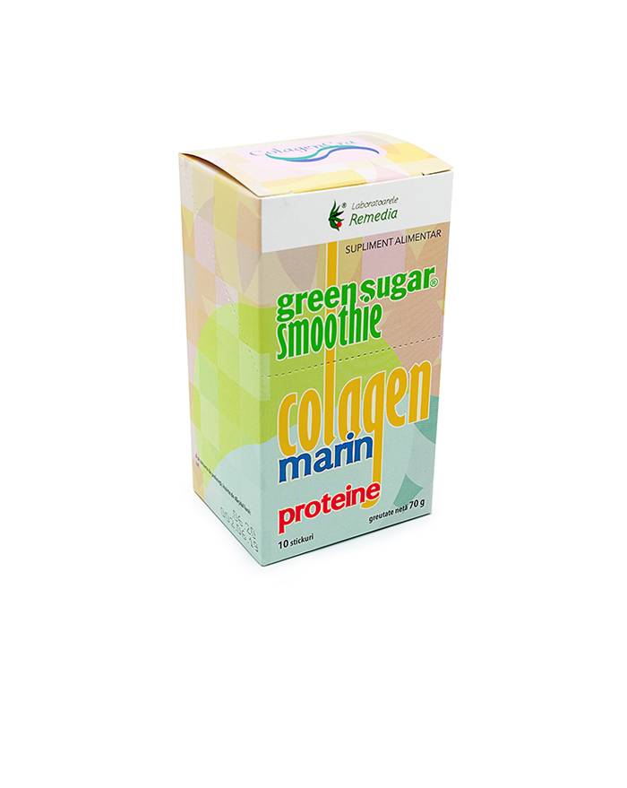 Green sugar colagen + proteine smoothie 10 stickuri, remedia