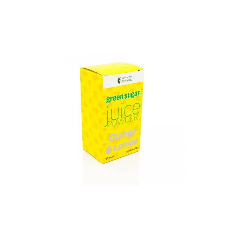 Green Sugar Juice Portocale Si Lamaie Pulbere 10 Stickuri, REMEDIA