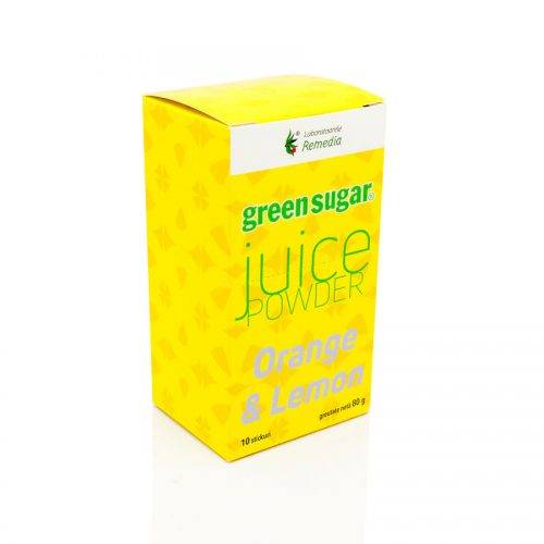 Green sugar juice portocale si lamaie pulbere 10 stickuri, remedia
