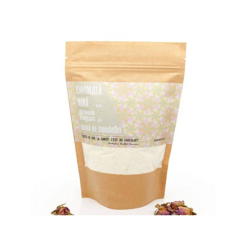 Ciocolata alba calda Trandafiri si Green Sugar 250g, Remedia