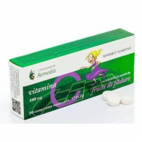 VITAMINA C 100mg FRUCTE DE PADURE 20cpr, REMEDIA