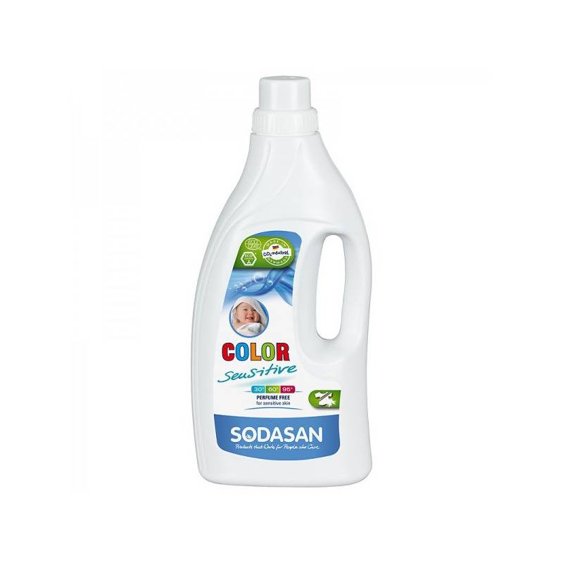 Detergent bio lichid rufe albe si color sensitiv hipoalergen 1,5l sodasan