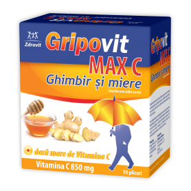GRIPOVIT MAX C GHIMBIR MIERE 10pl, Zdrovit