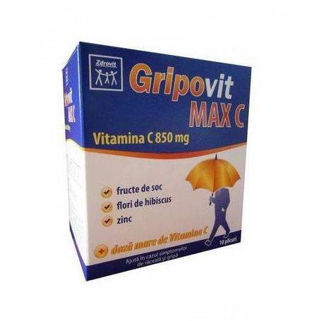 GRIPOVIT MAXC VITAMINA C 850mg 10pl, Zdrovit