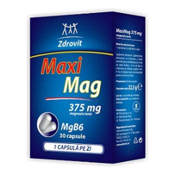 Magneziu + b6 375mg maximag 30cps, zdrovit