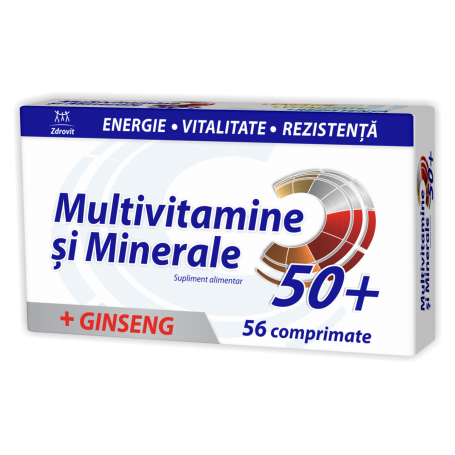 MULTIVITAMINE + MINERALE + GINSENG 50+ 56cpr, Zdrovit