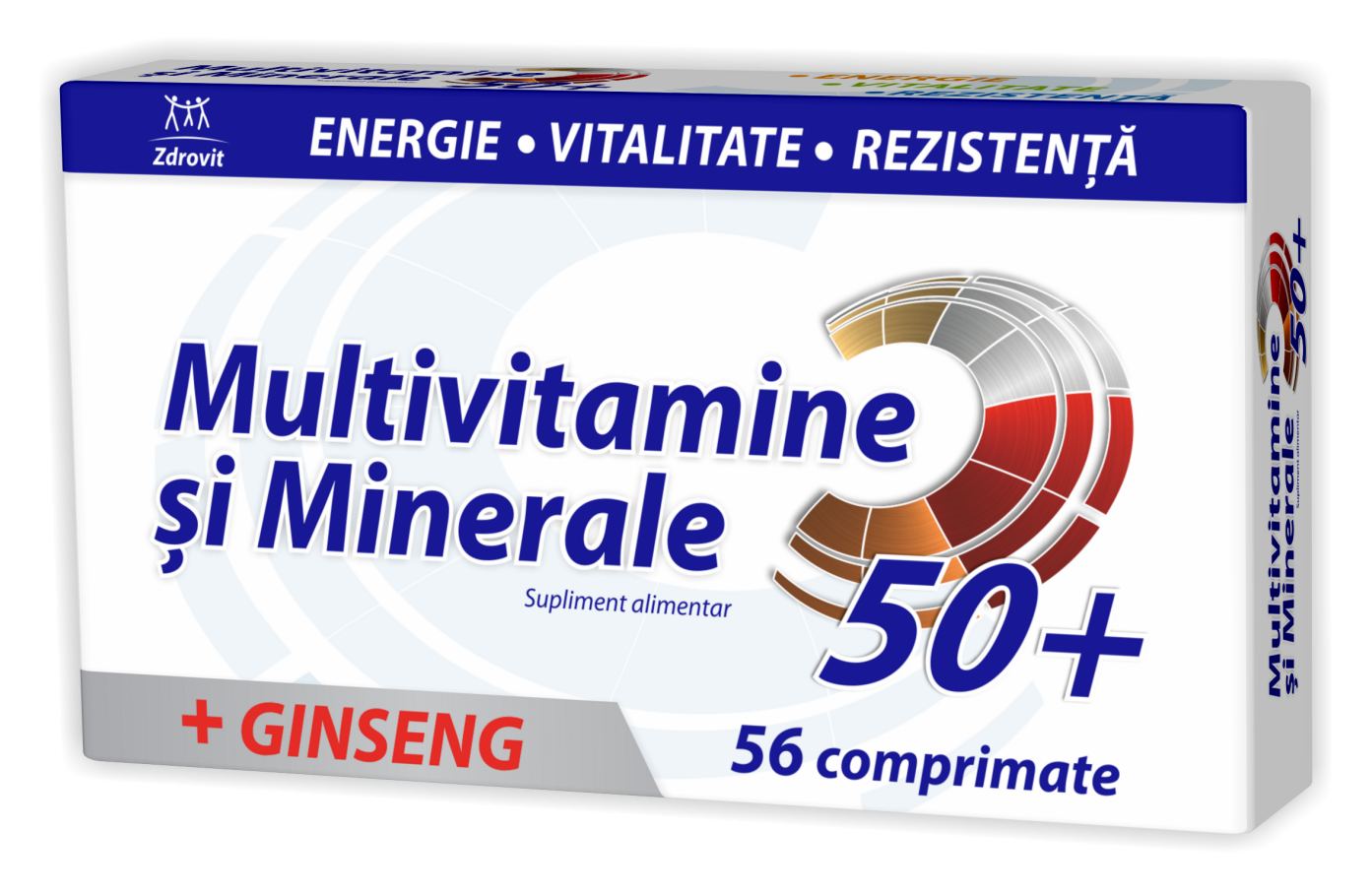 Multivitamine + minerale + ginseng 50+ 56cpr, zdrovit
