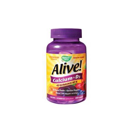 Alive Calcium + D3 Gummies 60cps, Secom