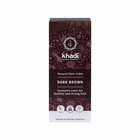 Henna Saten Inchis - Vopsea de par naturala 100g - Khadi