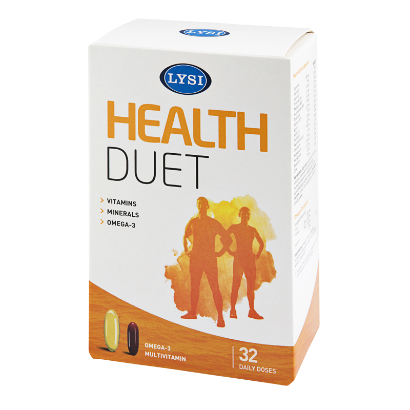 Health Duet omega 3 - multivitamine 32 doze - Lysi