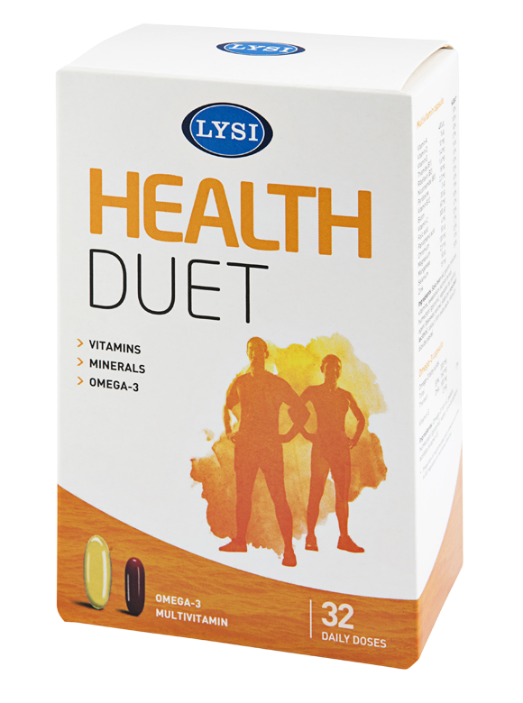 Health duet omega 3 - multivitamine 32 doze - lysi