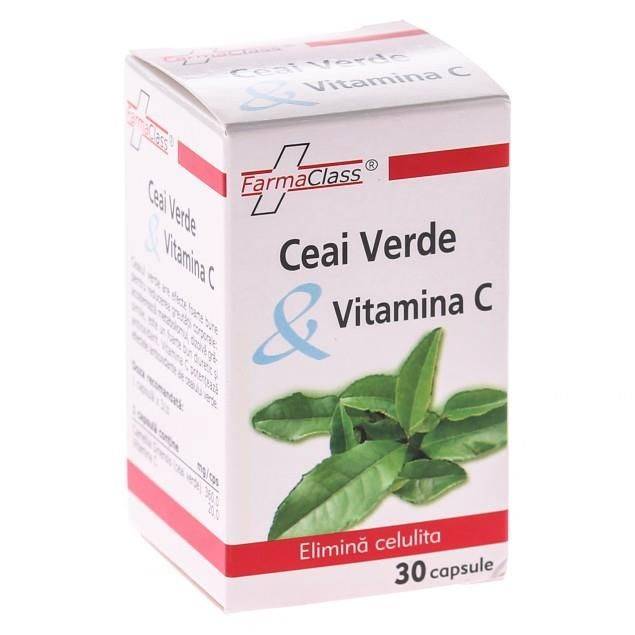 Ceai verde + vitamina c 30cps, farmaclass