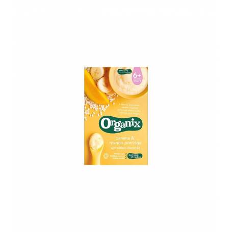 Cereale din orez integral cu porumb banane si mango 6+ 120g  ECO-BIO, Organix