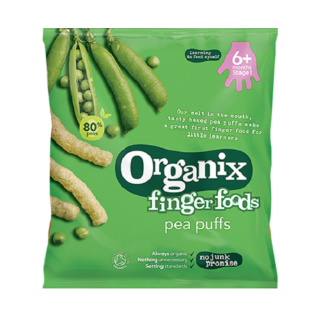 Snack din mazare si porumb FingerFoods +6 ECO-BIO 15g, Organix