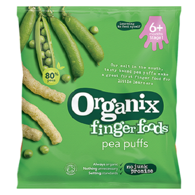 Snack din mazare si porumb fingerfoods +6 eco-bio 15g, organix