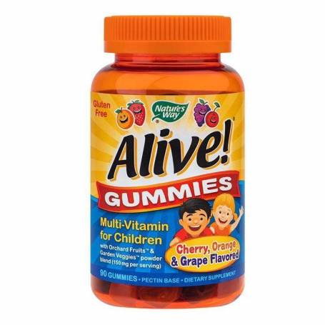Multivitamine pentru copii Alive Gummies 90cps, NaturesWay Secom
