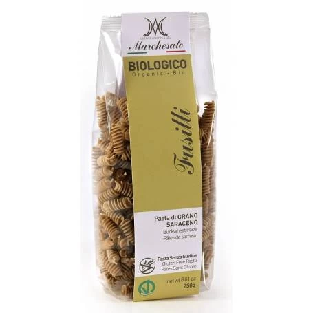 Fusilli din hrisca fara gluten, eco-bio, 250g - Marchesato
