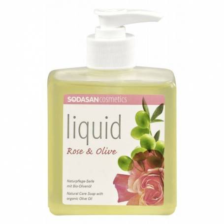 Sapun lichid gel de dus cu trandafir si masline, eco-bio, 300ml - SODASAN