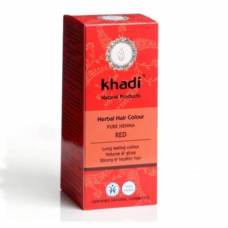 Henna Rosu - Vopsea de par naturala 100g - Khadi