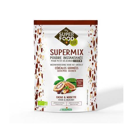 Supermix pentru micul dejun cu alune de padure si cacao, eco-bio, 350 g, Germline
