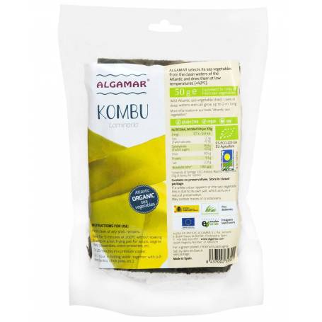 Alge kombu raw, eco-bio, 50 g, Algamar