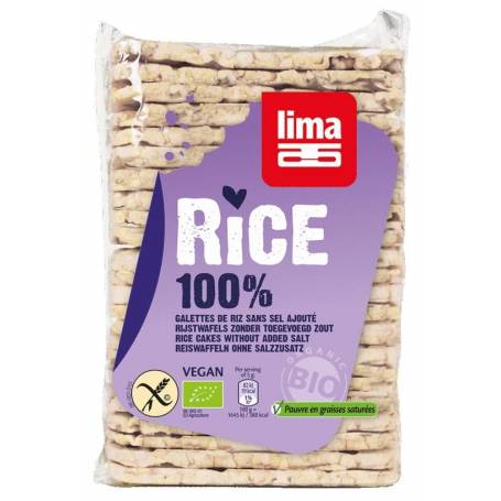 Rondele din orez expandat fara sare, eco-bio, 130 g, Lima