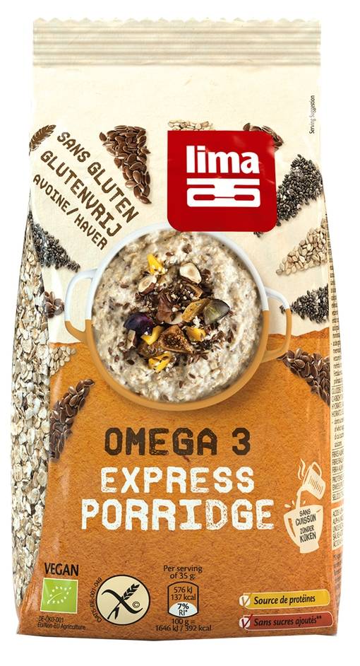Porridge express omega 3, fara gluten, eco-bio, 350g - lima
