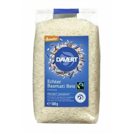 Orez alb bob lung, eco-bio, Demeter Fairtrade, 500g - DAVERT