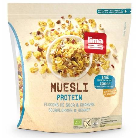 Muesli proteic cu soia si canepa fara gluten eco-bio 350g, LIMA