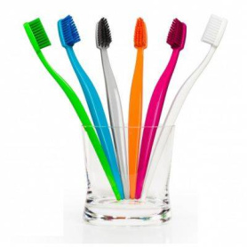 Periuta de dinti organica medium - soft, BioBrush - Roz