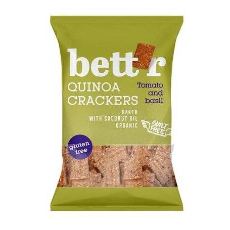 Crackers cu quinoa, rosii si busuioc, fara gluten, eco-bio, 100g - Bettr