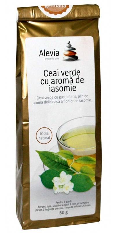 Ceai verde cu aroma de iasomie 50g, alevia