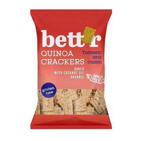Crackers cu quinoa si turmeric,  fara gluten, eco-bio, 100g - Bettr