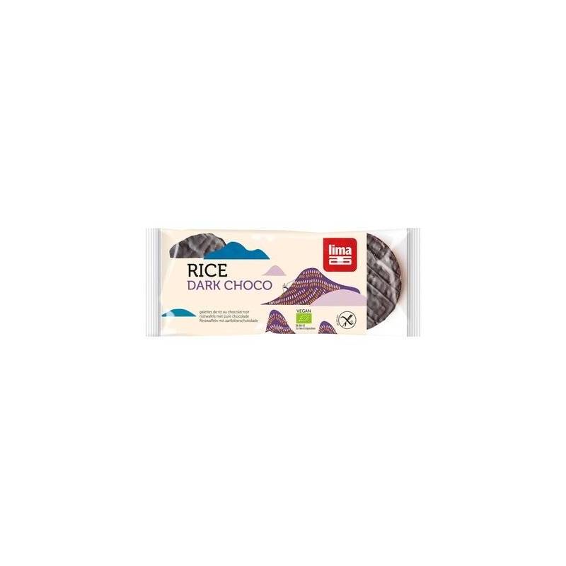 Rondele din orez expandat cu ciocolata neagra, eco-bio, 100g - Lima