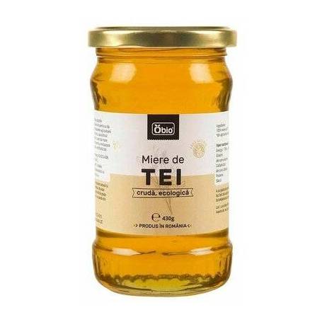 Miere de tei cruda, eco-bio, 430g - Obio