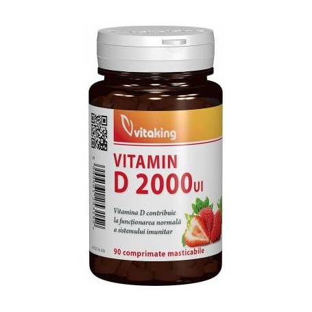 Vitamina D 2000UI, 90 comprimate masticabila, Vitaking