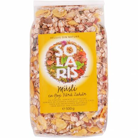 Musli cu goji fara zahar 500g, Solaris