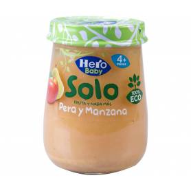 Piure Solo cu pere si mere, eco-bio, peste 4 luni, 120g, Hero Baby