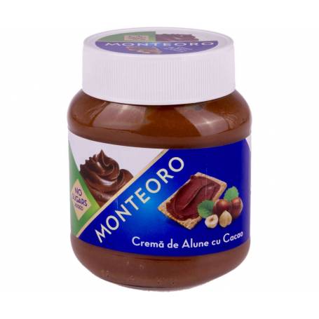 Crema de alune cu cacao fara zahar 350g, Monteoro