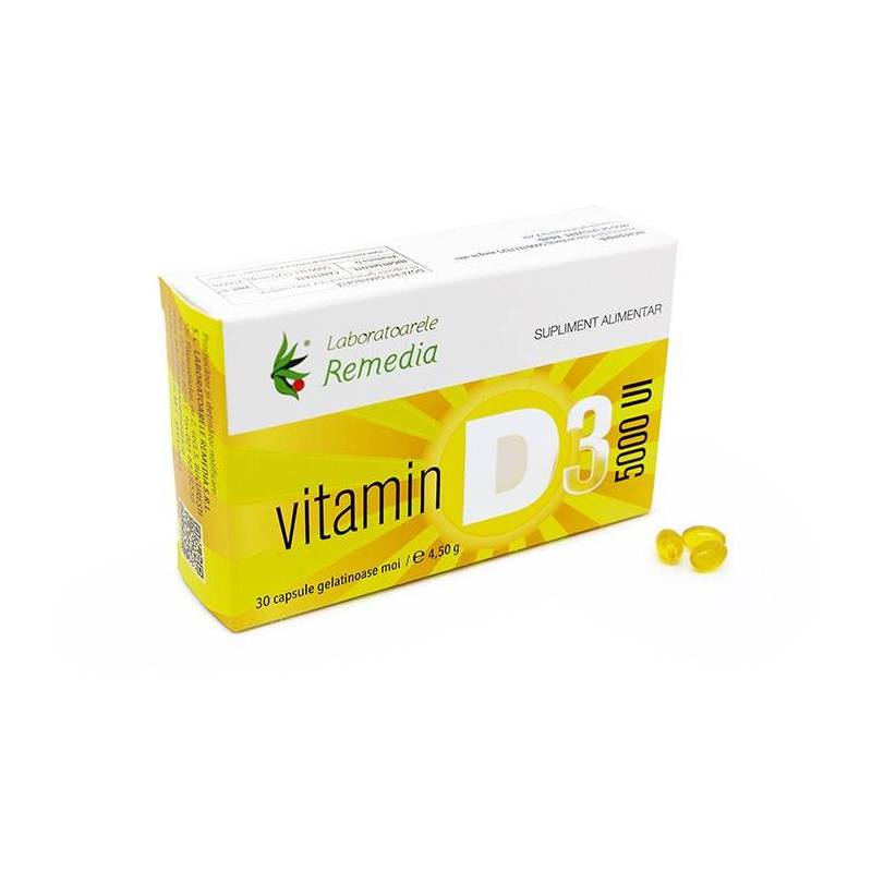 Vitamina D3 5000UI, 30 comprimate, Remedia