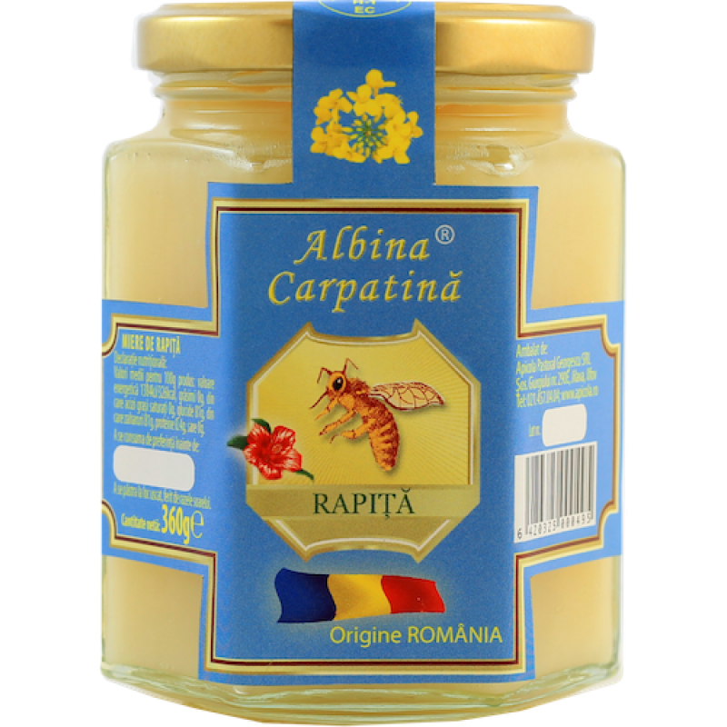 Miere de rapita 360g, albina carpatina