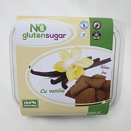 BISCUITI CU VANILIE FARA GLUTEN SI FARA ZAHAR 150g – NO GLUTENSUGAR