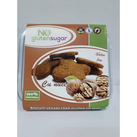 BISCUITI CU NUCI, FARA GLUTEN SI FARA ZAHAR 150g – NO GLUTENSUGAR