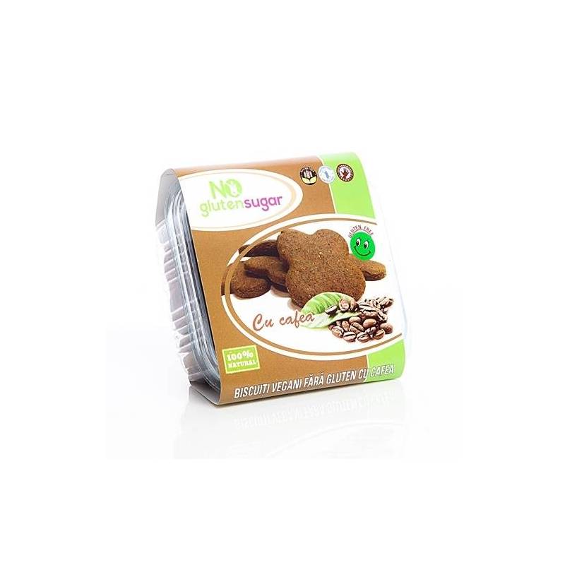 BISCUITI CU CAFEA, FARA GLUTEN SI FARA ZAHAR 150g – NO GLUTENSUGAR
