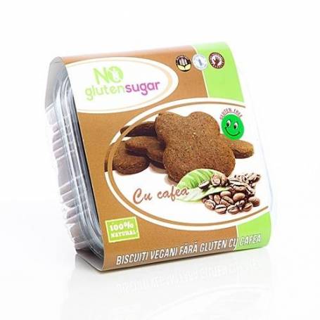 BISCUITI CU CAFEA, FARA GLUTEN SI FARA ZAHAR 150g – NO GLUTENSUGAR