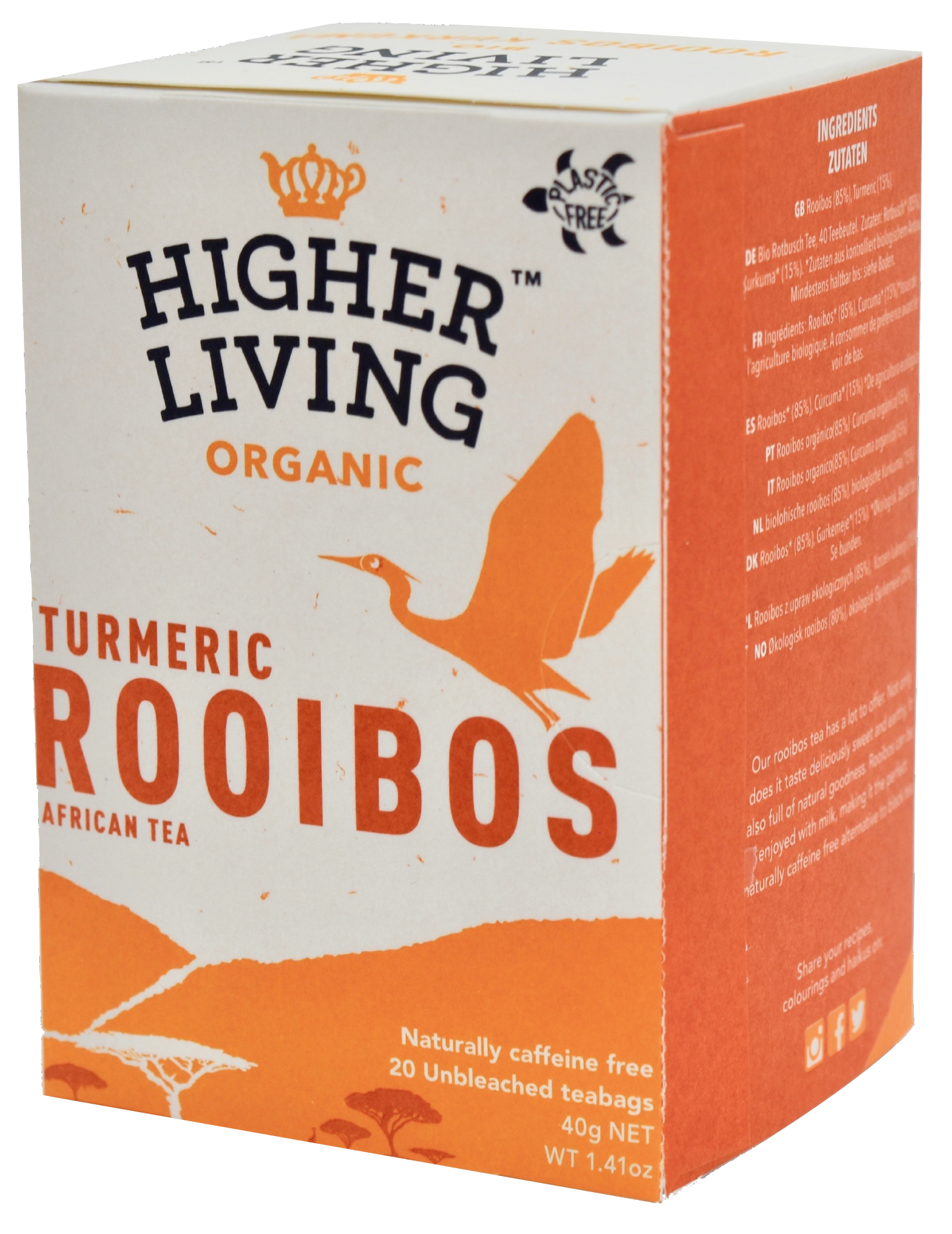 Ceai rooibos si turmeric eco-bio, 20 plicuri, higher living