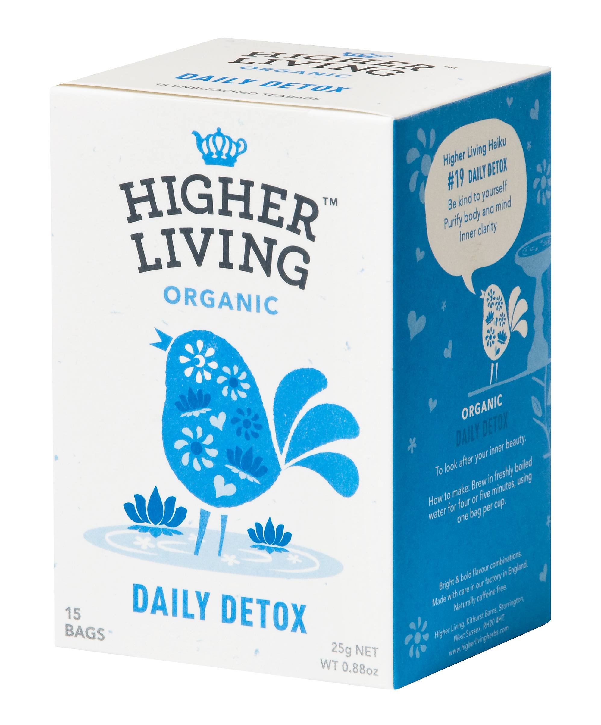 Ceai daily detox eco-bio, 15 plicuri, higher living